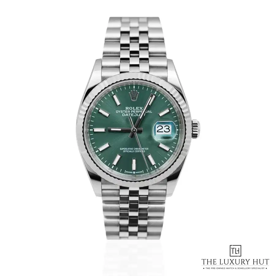 Rolex Datejust 36mm Steel White Gold Mint Green 126234