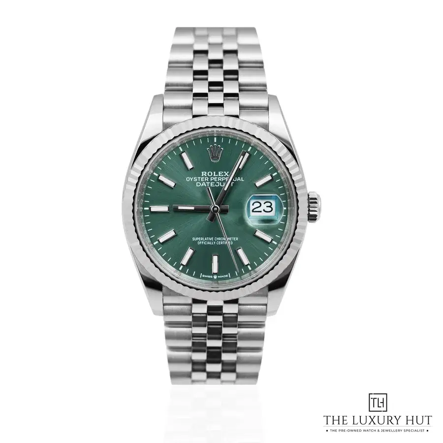 Rolex Datejust 36mm Steel White Gold Mint Green 126234