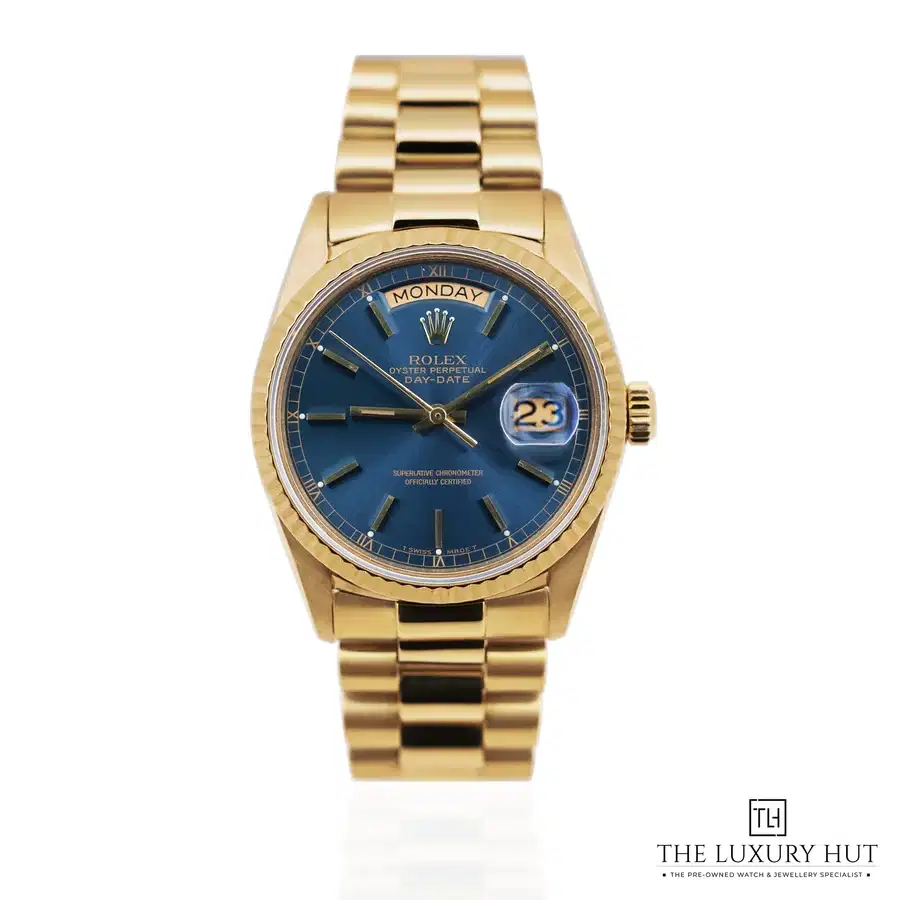 Rolex Day Date Gold Sunburst Blue 18038