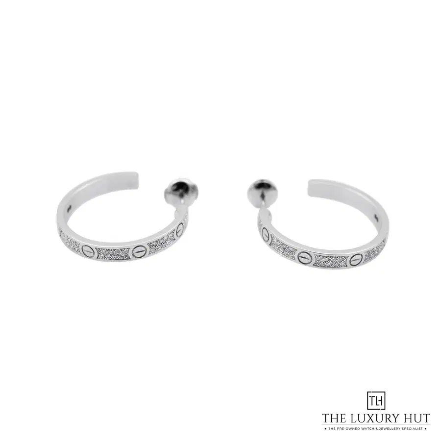 Cartier 18ct Pav Diamond Medium LOVE Earrings