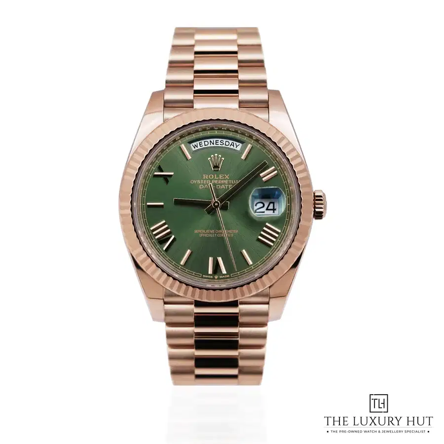 Rolex Day Date Gold Olive Green Anniversary 228235