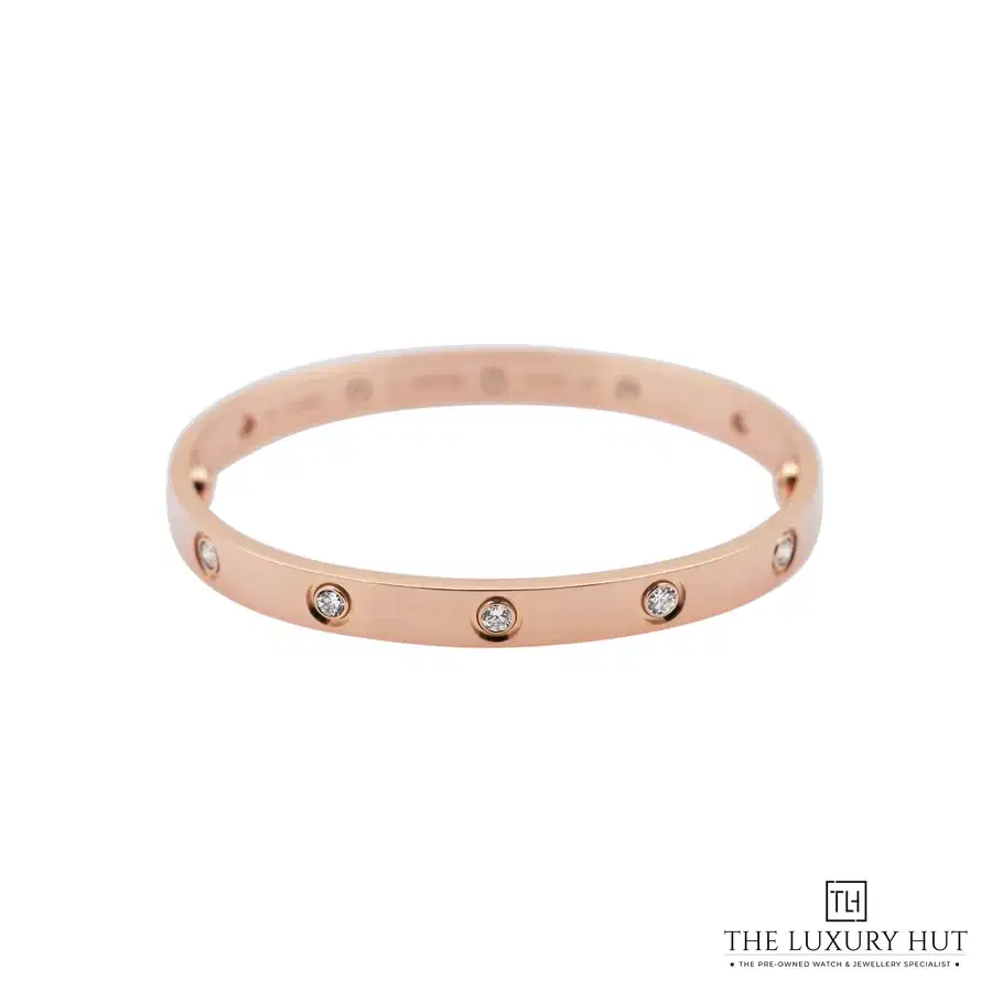 Cartier Rose Gold 10 Diamonds Love Bracelet 17