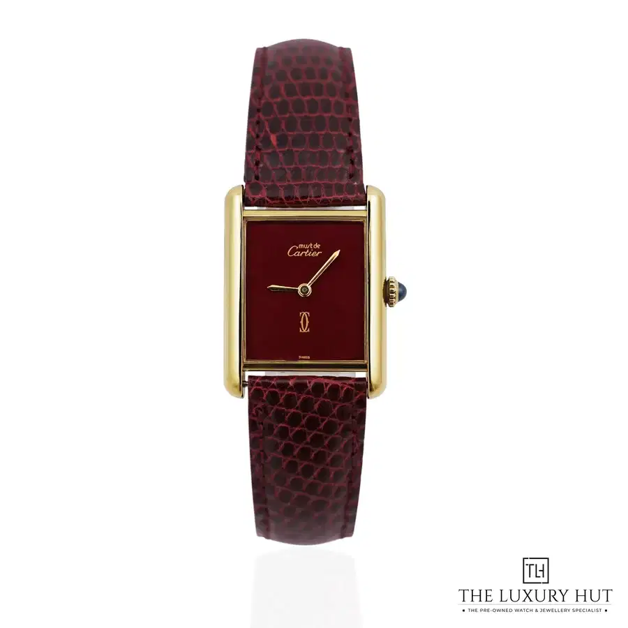 Cartier Tank Vermeil Must Burgundy Dial 52772a