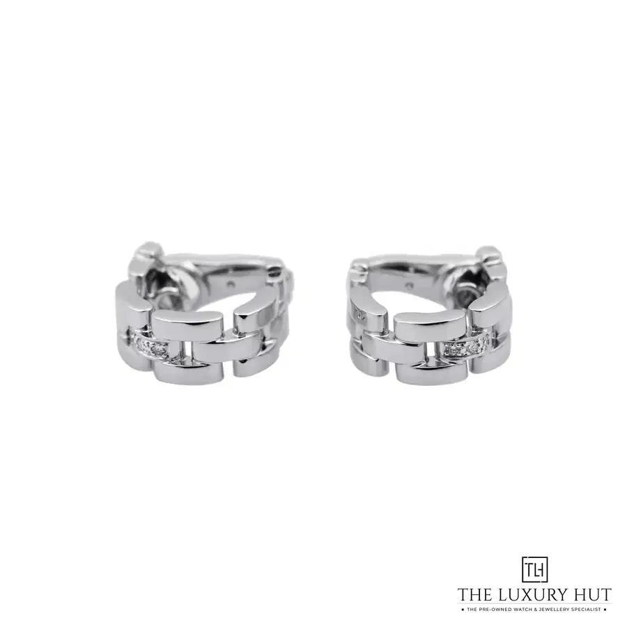 Cartier 18ct White Gold Maillon Panthere Earrings