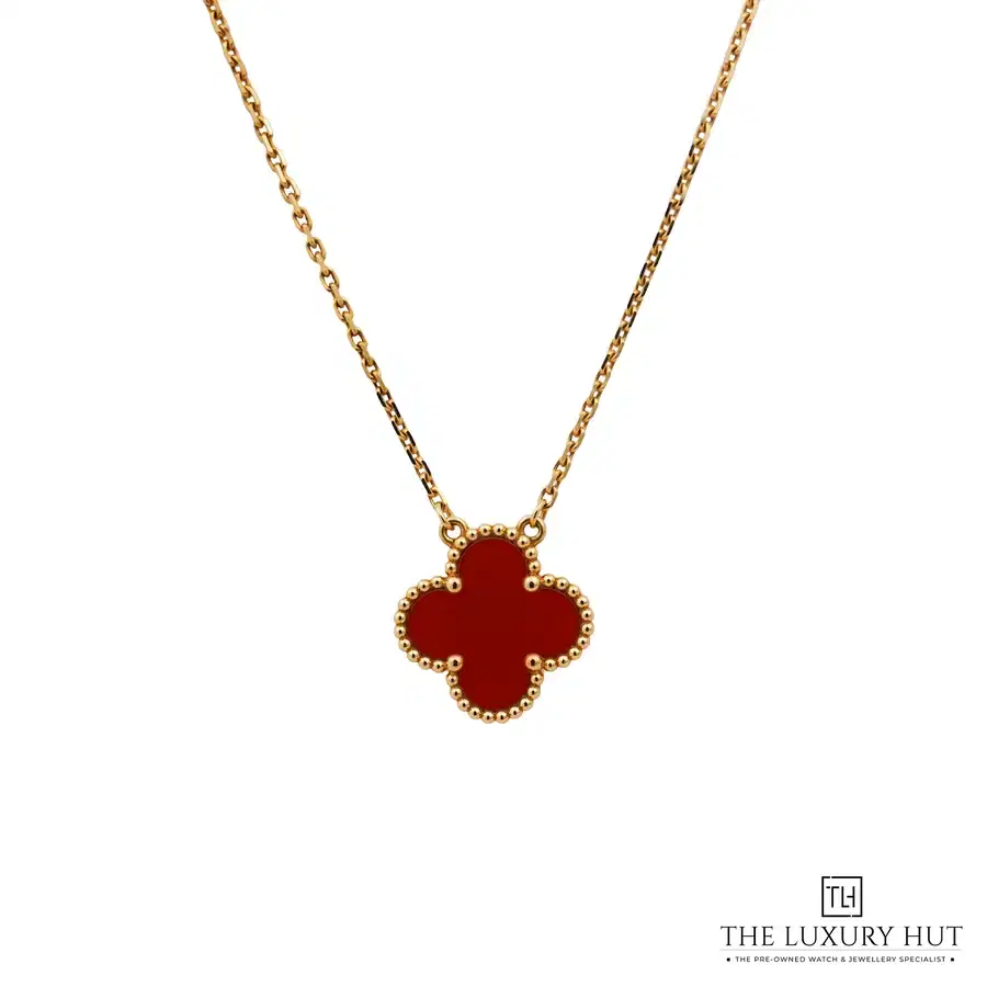 Van Cleef Arpels Gold Carnelian Pendant Necklace