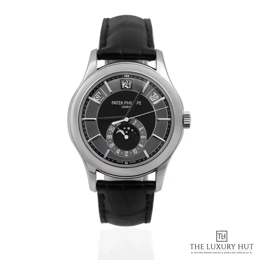 Patek Philippe Complications White Gold Black Grey Dial 5205G 010