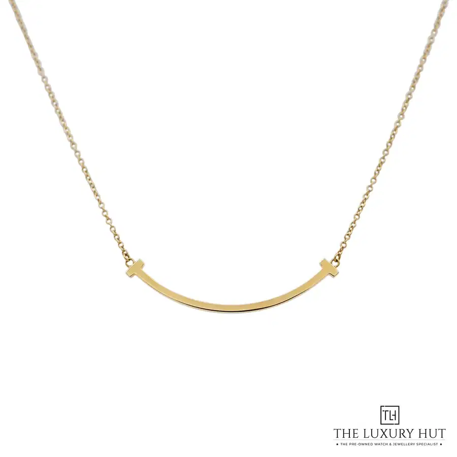 Tiffany T 18ct Yellow Gold Small Smile Pendant Necklace