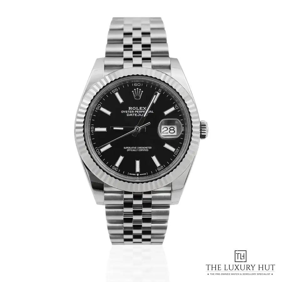 Rolex Datejust 41mm Steel White Gold Black Baton 126334