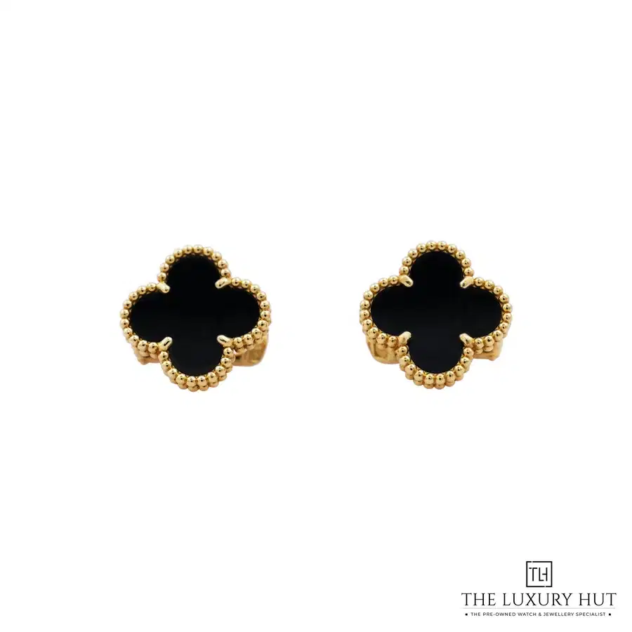 Van Cleef Arpels Gold Onyx Earrings VCARA44200