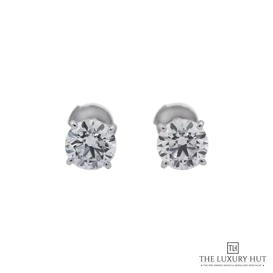 Cartier 18ct White Gold 2 44ct Diamond Stud Earrings