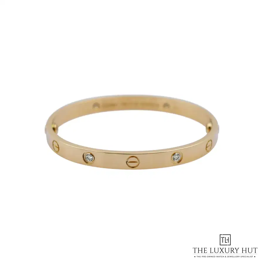 Cartier Yellow Gold Classic Diamonds Love Bracelet Size 17