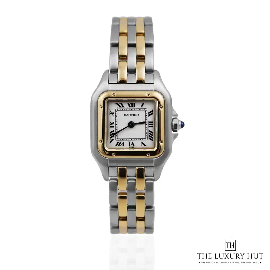 Cartier Panthere Two Row Steel Gold White 1120