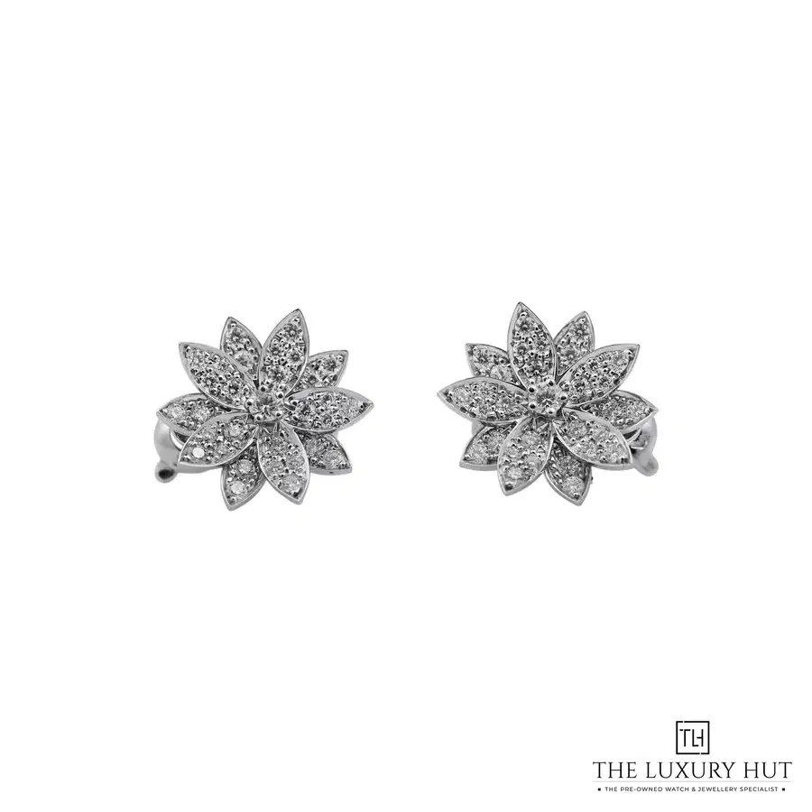 Van Cleef Arpels Lotus Diamond Earrings VCARO96B00