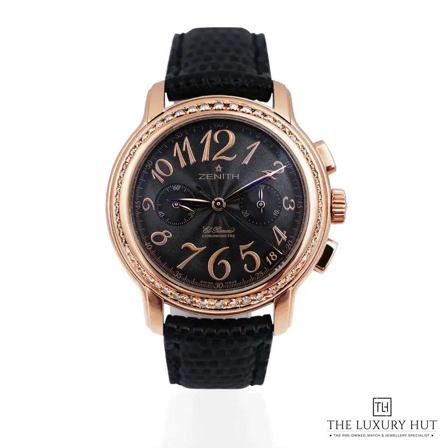 Zenith El Primero Chronograph Gold Diamonds Black 22 1230 4002 01 C528