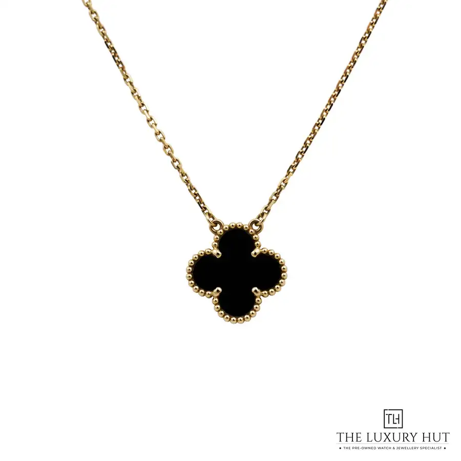 Van Cleef Arpels Alhambra Gold Onyx Pendant Necklace 2024