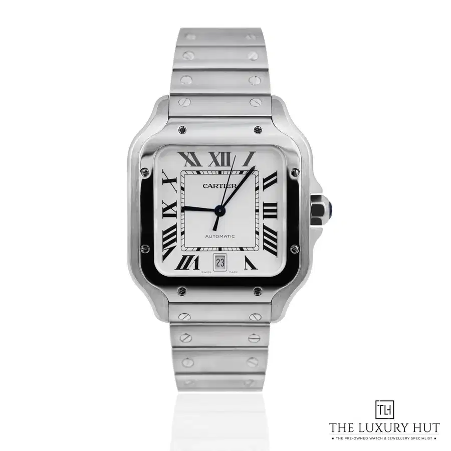 Cartier Santos De Cartier Steel 39 8mm White WSSA0018