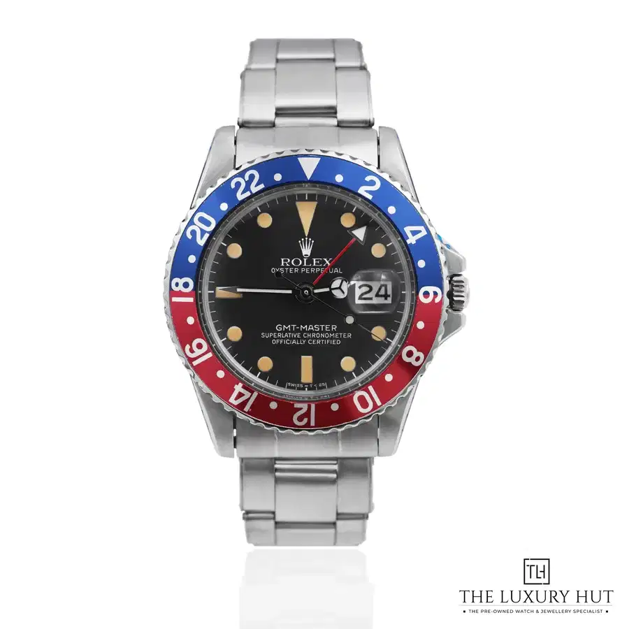 Vintage Rolex GMT Master Pepsi Steel Black Dial 1675