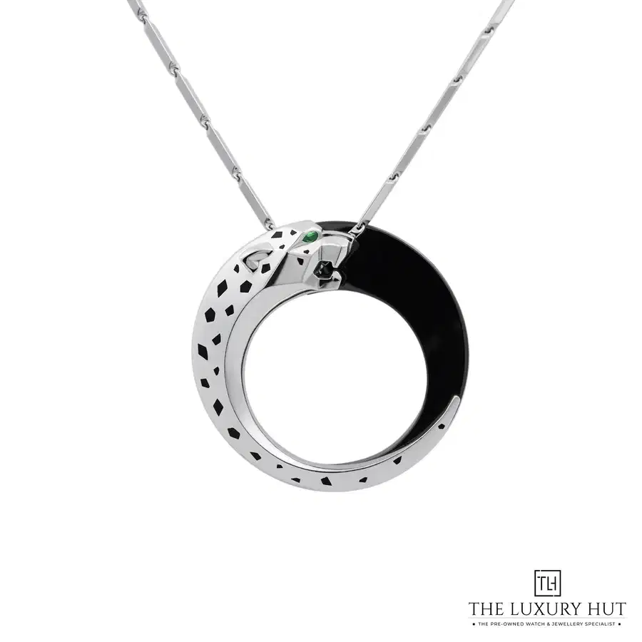 Cartier White Gold Ceramic Lacquer Panthere Necklace
