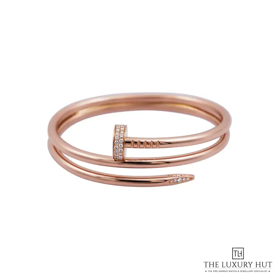 Cartier 18ct Rose Gold Juste un Clou Double Diamond Bangle