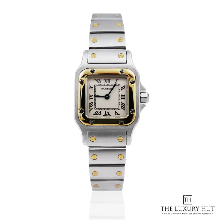 Cartier Santos Galb e Steel Gold Ivory Roman 1567