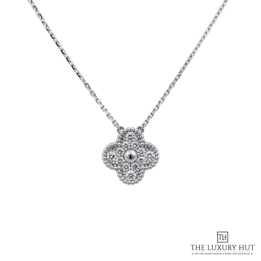 Van Cleef Arpels White Gold Pav Set Diamonds Necklace