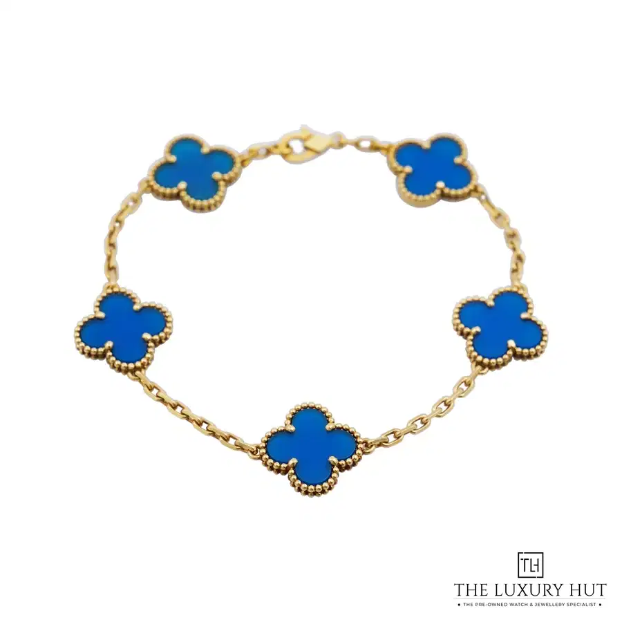 Van Cleef Arpels Yellow Gold Agate Motifs Bracelet VCARP349