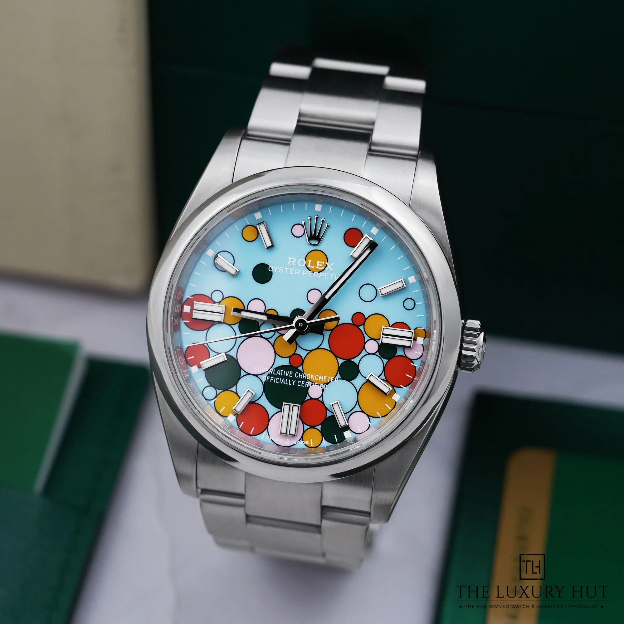 2026 10 00d90e10 94b5 42d0 b09a a0a3558b1847Rolex Oyster Perpetual Turquoise Blue Celebration Dial 53358 b jpg webp
