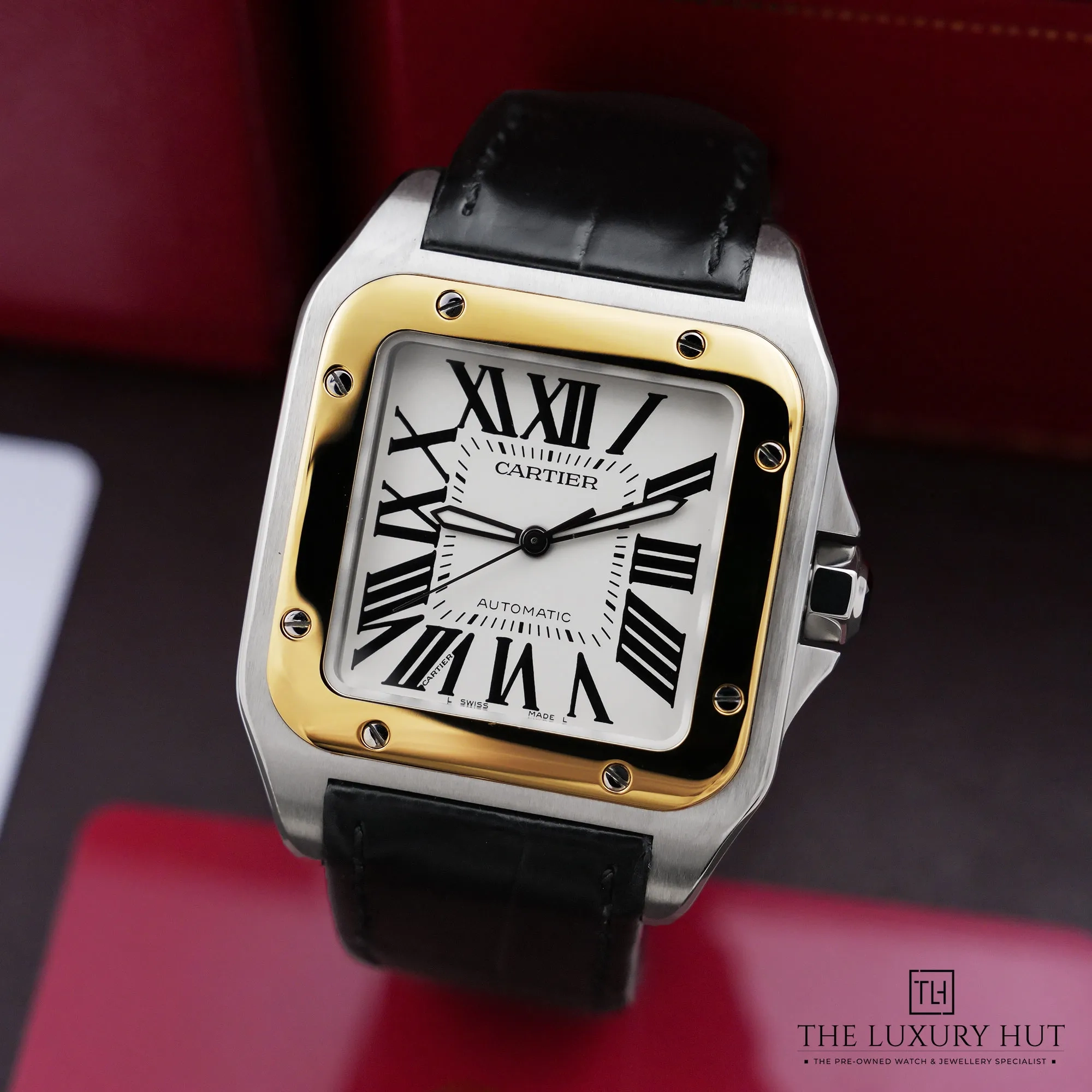 2026 10 09ff38a1 e2a2 4c3b ab52 3066935acfaeCartier Santos 100 Large Steel Yellow Gold 38mm Silver 53478 b jpg webp
