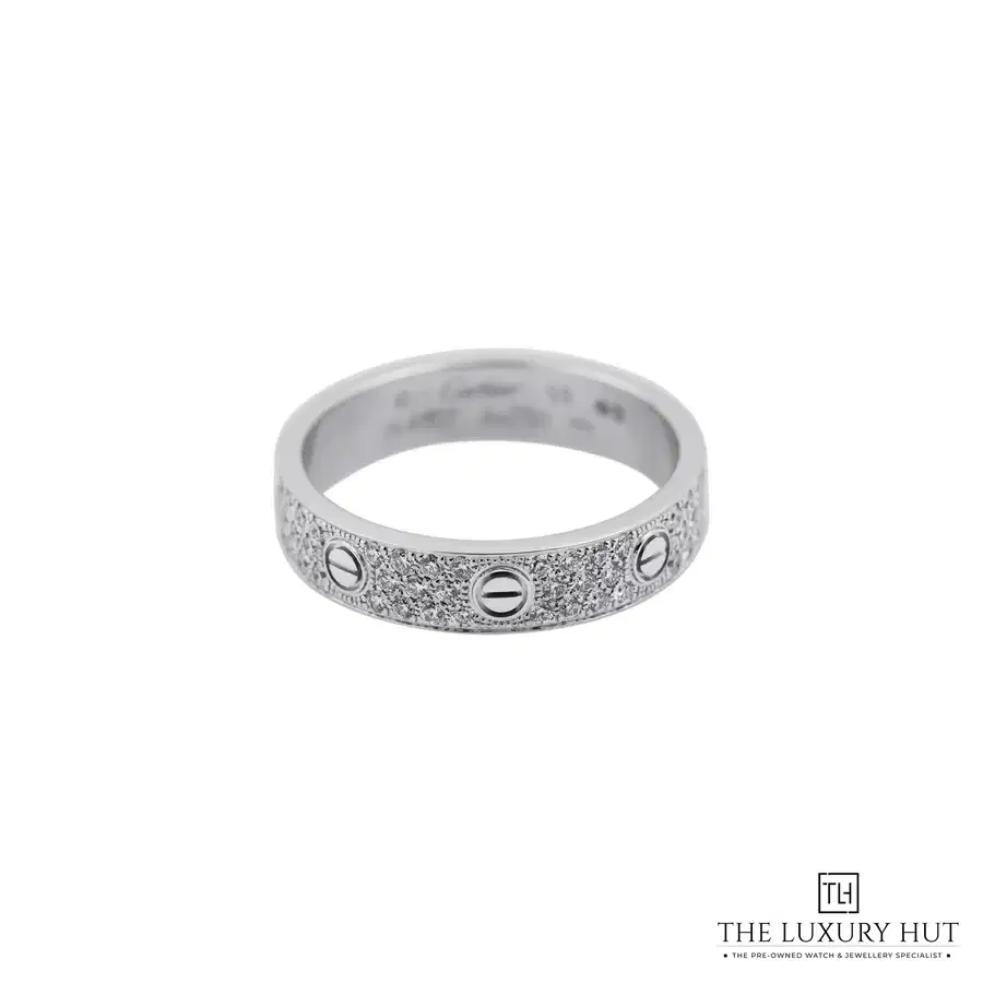 Cartier White Gold Diamond Paved Small Wedding Ring
