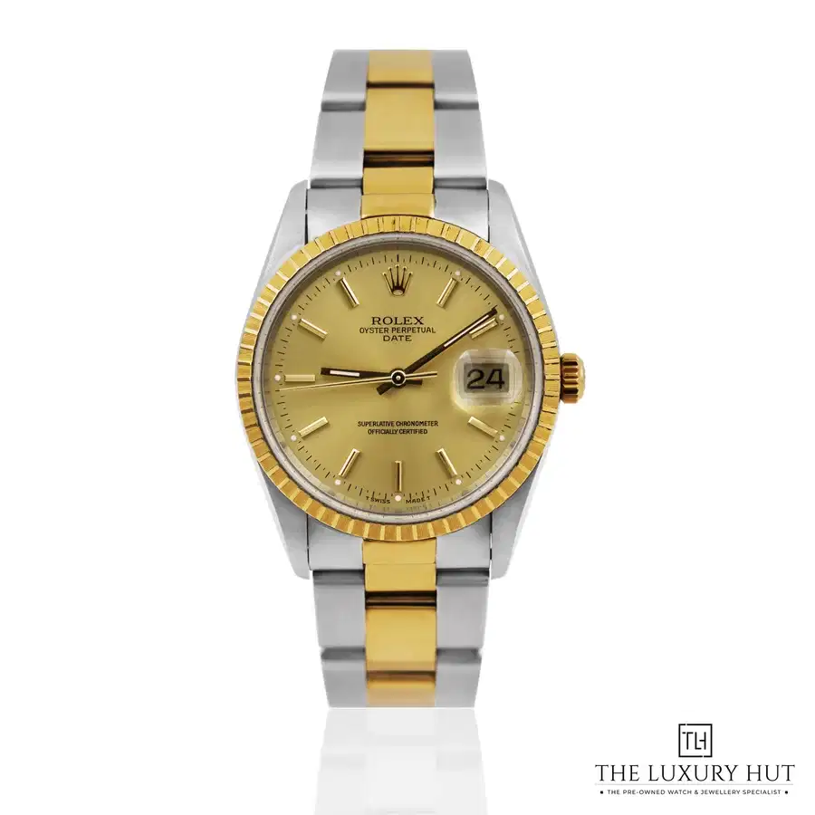 Rolex Oyster Perpetual Date 34mm Champagne 15223