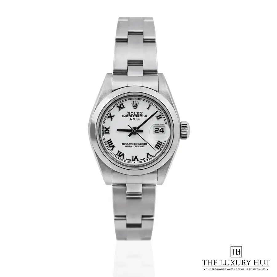 Rolex Oyster Perpetual Date Steel White Roman 79160