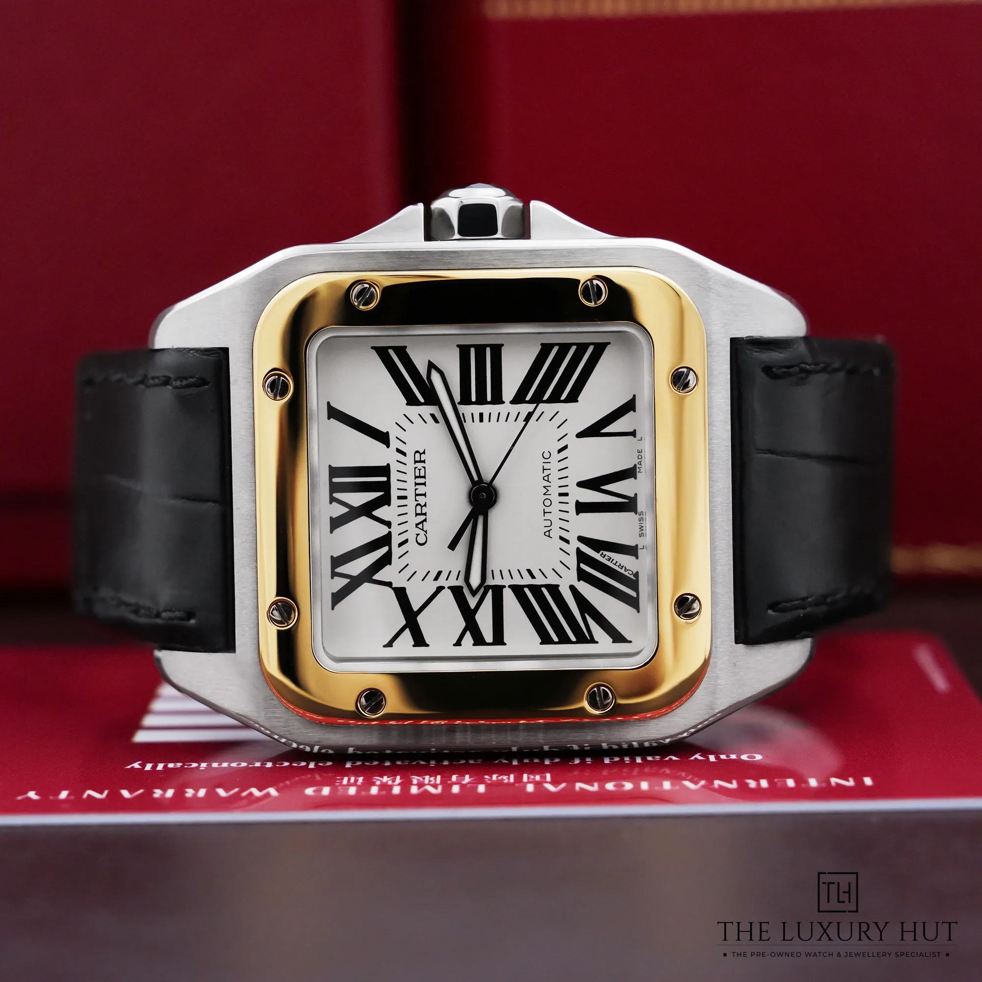 2026 10 61e44396 622e 4904 b61c f55decaba962Cartier Santos 100 Large Steel Yellow Gold 38mm Silver 53478 c jpg webp