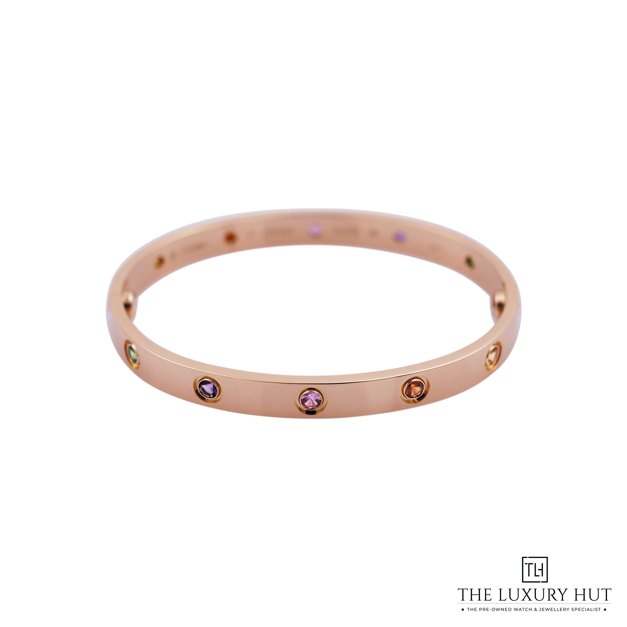 2026 10 69003824 44fc 4aaf b9de c15f6e5c7ed8Cartier 18ct Rose Gold Multi Gem LOVE Bracelet LB1062 a jpg webp