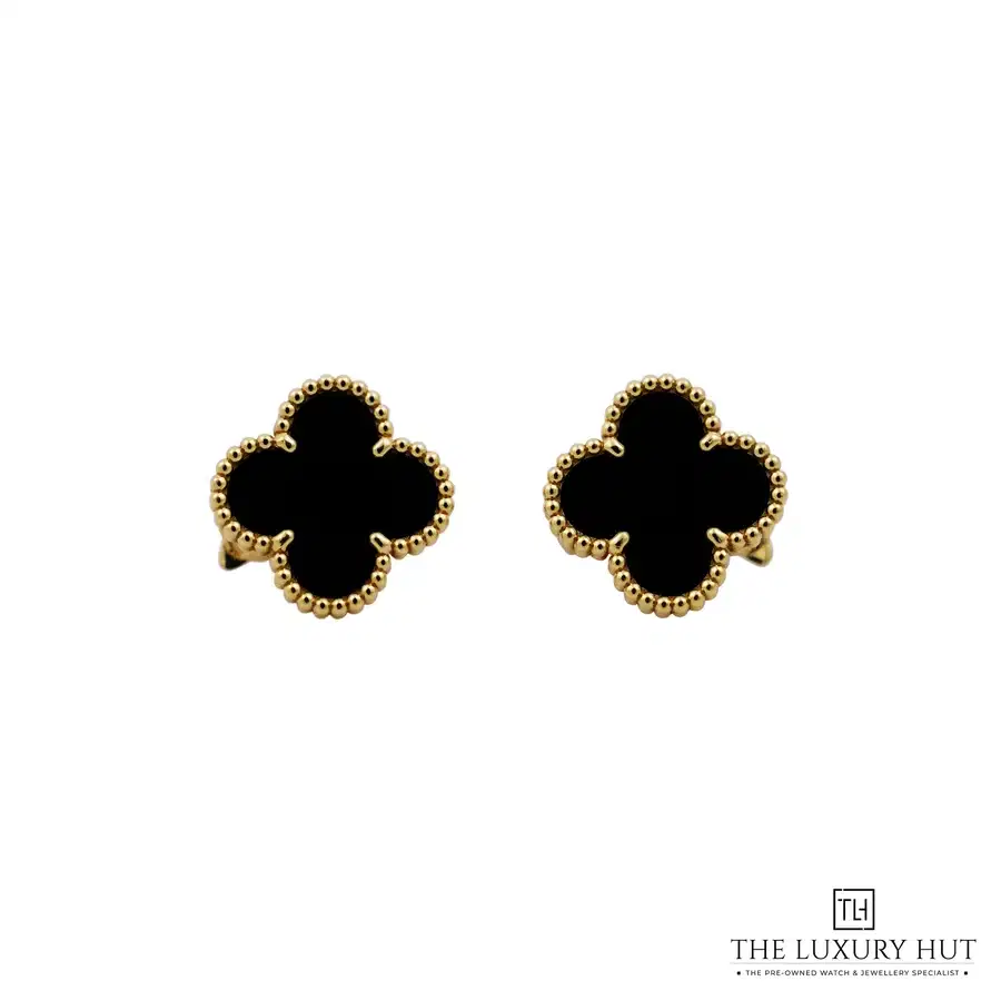 Van Cleef Arpels Gold Onyx Earrings VCARA44200