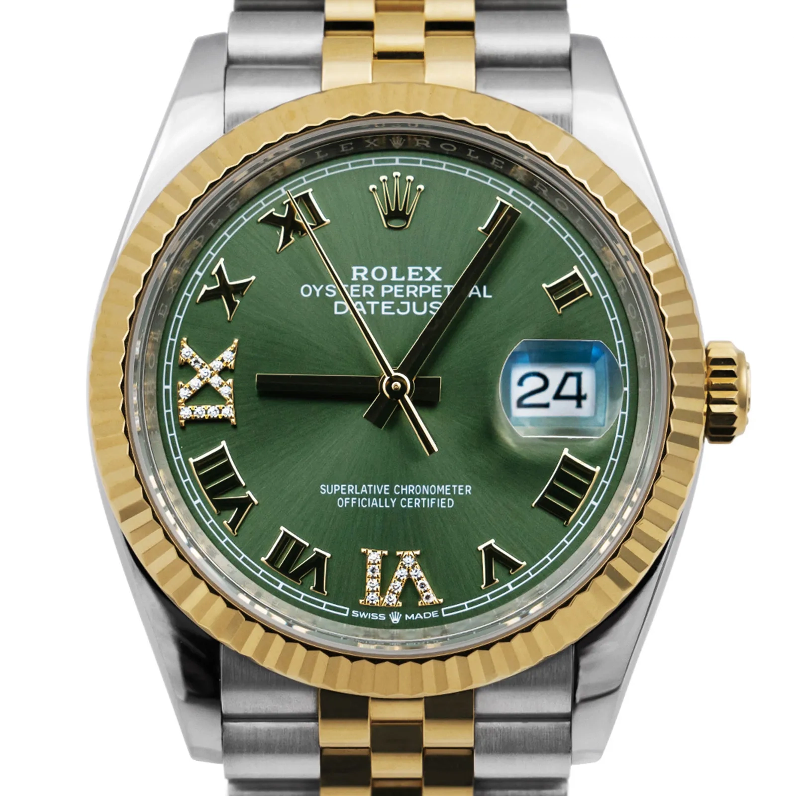 2026 10 c091dac3 eefd 41ea a805 07903e7013e4Rolex Datejust 36 Olive Green Roman Diamond Dial LB1068 cr jpg webp