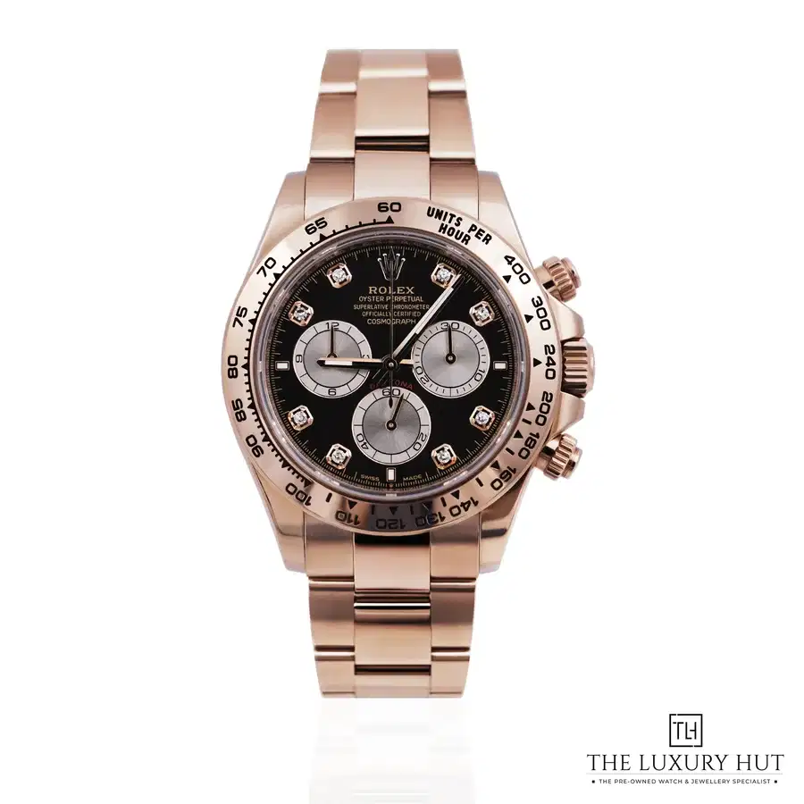 Rolex Cosmograph Daytona Everose Gold Black Sundust Diamond 126505