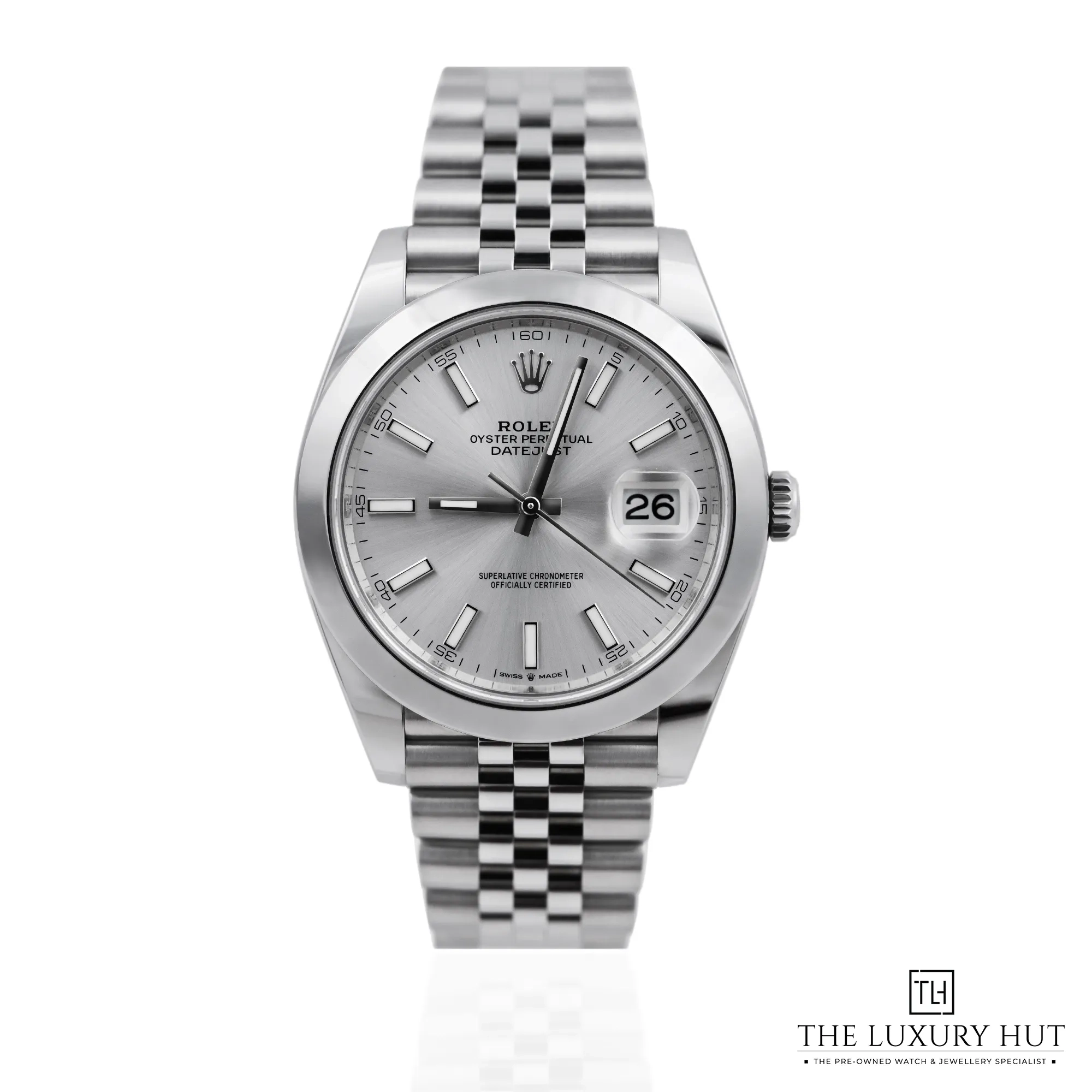 2026 10 fa748ee4 e507 47e9 af6a d46339e3b648Rolex Datejust Steel 41mm Silver Baton Dial LB1066 a jpg webp