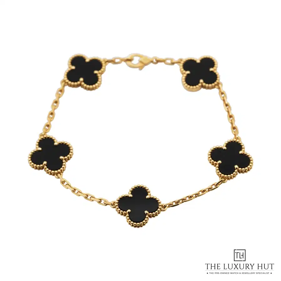 Van Cleef Arpels Gold Onyx Motifs Bracelet VCARA41300