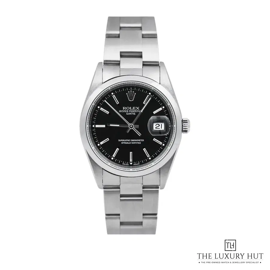 Rolex Oyster Perpetual Date Steel 34mm Black Dial
