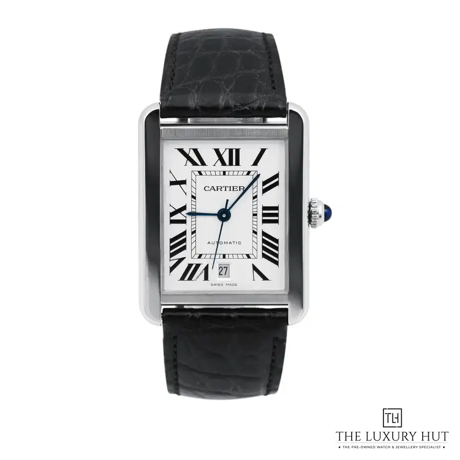 Cartier Tank Solo XL Steel White Roman Dial Ref 3515
