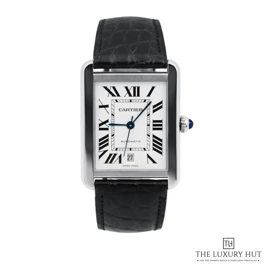 Cartier Tank Solo XL Steel White Roman Dial Ref 3515