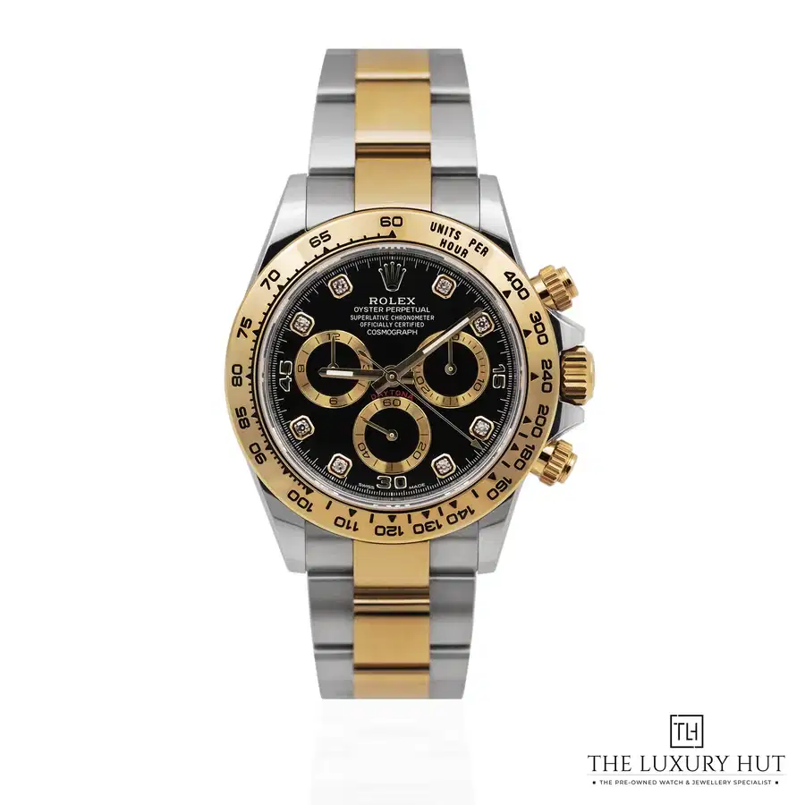 Rolex Daytona Steel Gold 40mm Black Diamond Dial 116503